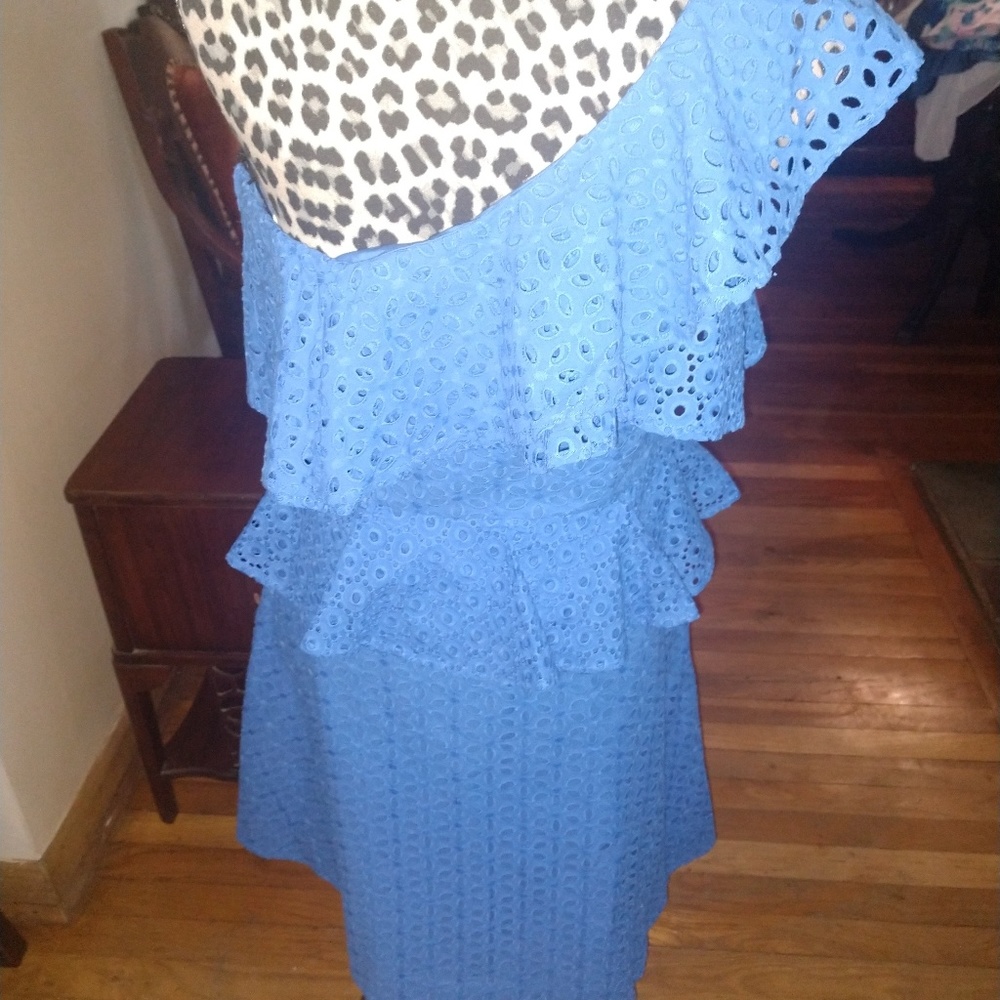 New Lilly Pulitzer Josey Costal Blue One Shoulder - Picture 3 of 8